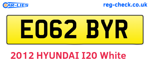 EO62BYR are the vehicle registration plates.