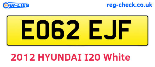 EO62EJF are the vehicle registration plates.