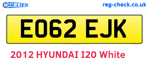 EO62EJK are the vehicle registration plates.