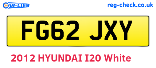 FG62JXY are the vehicle registration plates.