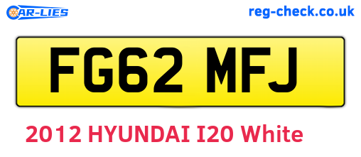 FG62MFJ are the vehicle registration plates.