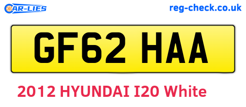 GF62HAA are the vehicle registration plates.