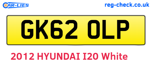 GK62OLP are the vehicle registration plates.