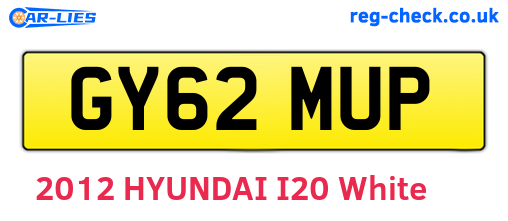 GY62MUP are the vehicle registration plates.