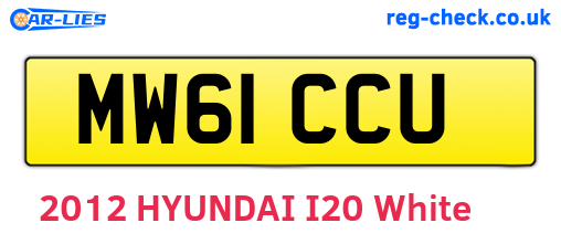 MW61CCU are the vehicle registration plates.