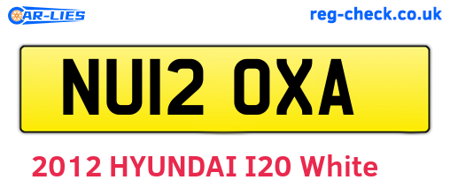 NU12OXA are the vehicle registration plates.