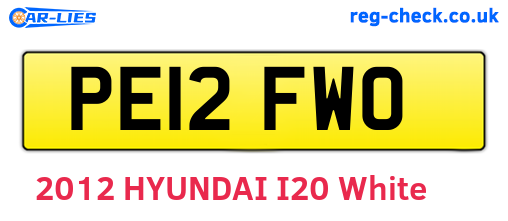 PE12FWO are the vehicle registration plates.