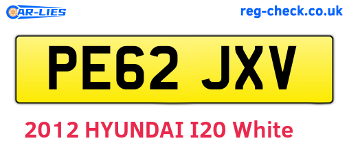PE62JXV are the vehicle registration plates.