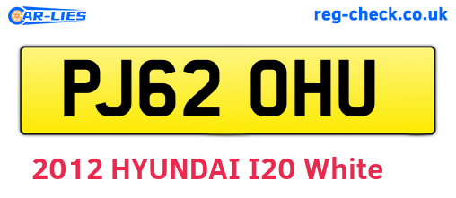 PJ62OHU are the vehicle registration plates.