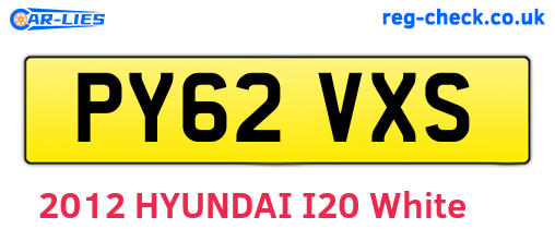PY62VXS are the vehicle registration plates.