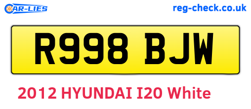 R998BJW are the vehicle registration plates.