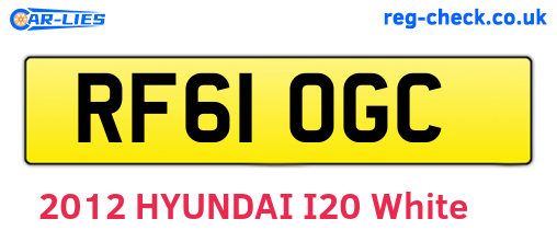 RF61OGC are the vehicle registration plates.