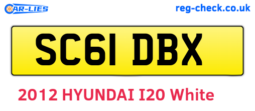 SC61DBX are the vehicle registration plates.