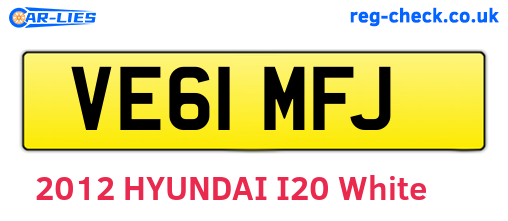 VE61MFJ are the vehicle registration plates.