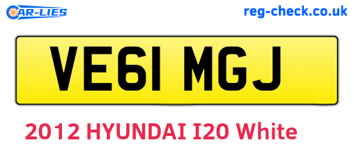 VE61MGJ are the vehicle registration plates.