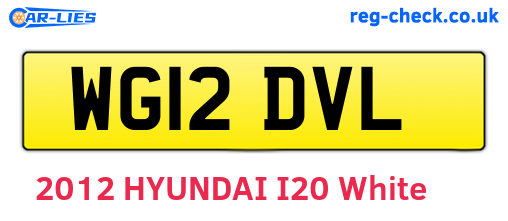 WG12DVL are the vehicle registration plates.