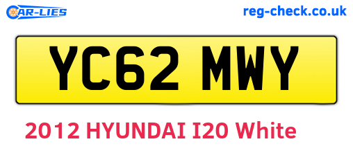 YC62MWY are the vehicle registration plates.