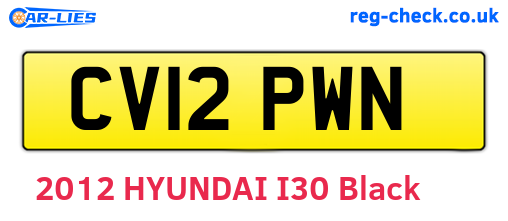 CV12PWN are the vehicle registration plates.