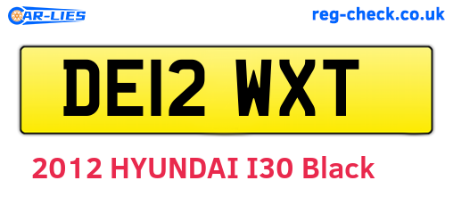 DE12WXT are the vehicle registration plates.