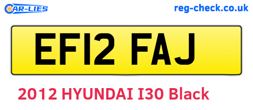 EF12FAJ are the vehicle registration plates.