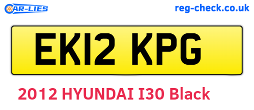 EK12KPG are the vehicle registration plates.