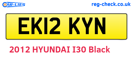 EK12KYN are the vehicle registration plates.