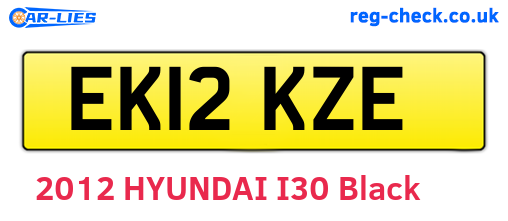 EK12KZE are the vehicle registration plates.