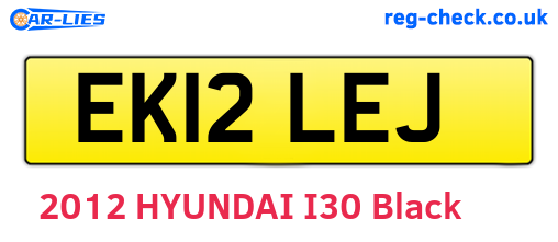 EK12LEJ are the vehicle registration plates.