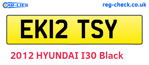 EK12TSY are the vehicle registration plates.