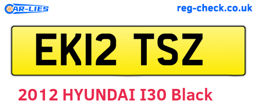 EK12TSZ are the vehicle registration plates.