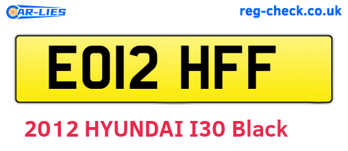 EO12HFF are the vehicle registration plates.