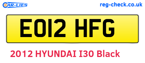 EO12HFG are the vehicle registration plates.