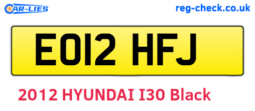 EO12HFJ are the vehicle registration plates.