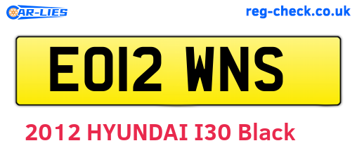 EO12WNS are the vehicle registration plates.