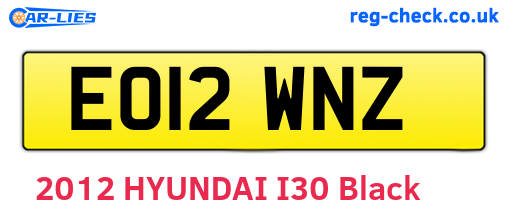 EO12WNZ are the vehicle registration plates.