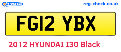 FG12YBX are the vehicle registration plates.