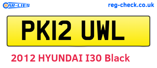 PK12UWL are the vehicle registration plates.