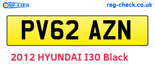 PV62AZN are the vehicle registration plates.