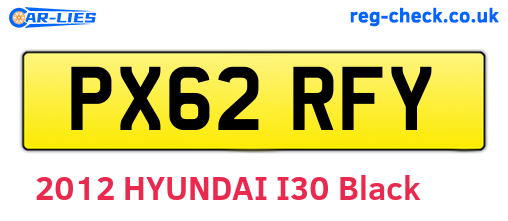 PX62RFY are the vehicle registration plates.