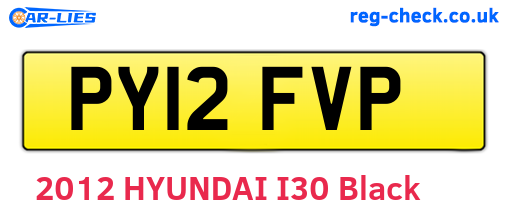 PY12FVP are the vehicle registration plates.