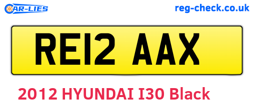 RE12AAX are the vehicle registration plates.