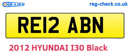 RE12ABN are the vehicle registration plates.