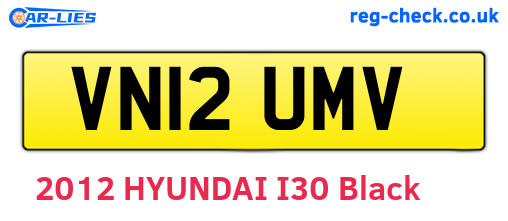 VN12UMV are the vehicle registration plates.