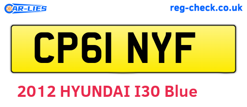 CP61NYF are the vehicle registration plates.