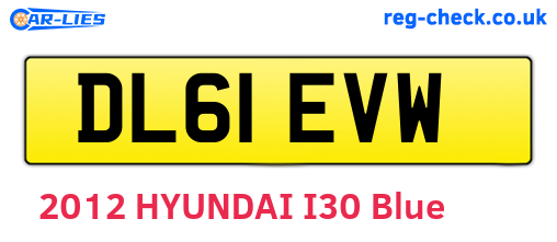 DL61EVW are the vehicle registration plates.