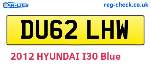 DU62LHW are the vehicle registration plates.