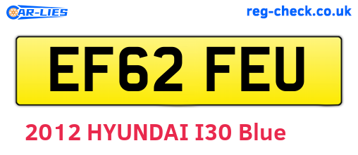 EF62FEU are the vehicle registration plates.