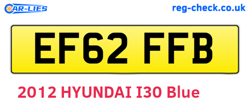 EF62FFB are the vehicle registration plates.