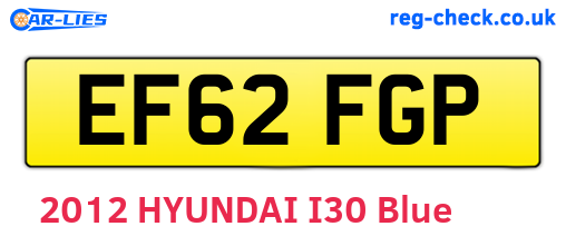 EF62FGP are the vehicle registration plates.
