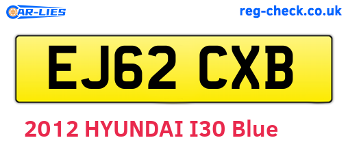 EJ62CXB are the vehicle registration plates.